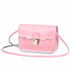 Women PU Leather Wave Edge Phone Bag Lock Vintage Mini Crossbody Bag