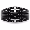 Women PU Leather Wide Belt Rivet Decorating Dress Waistband