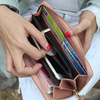 Women PU Leather Wristlet Wallet Card Holders Hide Card Slot