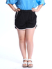 Women Pure Color Elastic Waist Pocket Sport Shorts