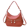 Women Pure Color Elegant PU Leather Handbag Zipper Multi-pocket Shoulder Bags Crossbody Bags