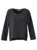 Women Pure Color Long Sleeve High Low Casual T-Shirt