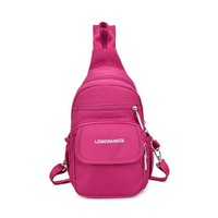 Women Pure Color Nylon Lightweight Casual Chest Bag Shoulder Bag Backpack