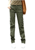Women Pure Color Pockets Cargo Pants