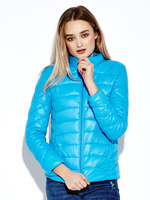 Women Pure Color Stand Collar Long Sleeve Padded Coat