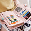 Women Pure Color Stylish Long PU Leather Purse Card Holder Phone Bags