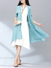 Women Pure Color V Neck Irregular Loose Sunscreen Cardigan