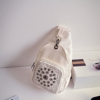 Women Retro PU Rivet Crossbody Bag Vintage Shoulder Bag