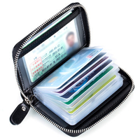 Women RFID Antimagnetic Genuine Leather Wallet 16 Card Slots Coin Bag Purse