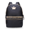 Women Rivet Crown PU Leather Backpack