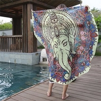Women Round Yoga Mat Beach Printing Throw Towel Shawl Wall Hanging Tapestry