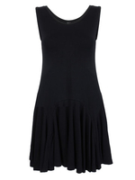 Women Ruffles Slim Casual Black Sleeveless Mini Sundress