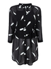 Women Ruffles Two Pieces Feather Embroidery Chiffon Blouse