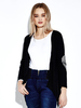 Women Sequin Patchwork Irregular Hem Loose Cardigan