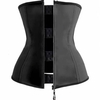 Women Sexy 9 Steel Bones Zipper Corset Latex Underbust Waist Slimming Cincher Corselet Bustier