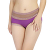 Women Sexy Bamboo Fiber Embroidered Lace Panties High Waist Color Block Underwear