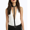 Women Sexy Black Body Harness Synthetic Leather Adjustable Suspenders