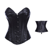 Women Sexy Black Synthetic Leather Corset Strapless Temptation Cincher Bustier