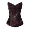 Women Sexy Brocade Steampunk Zipper Corset Waist Shaper Bustiers Corselet