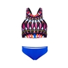 Women Sexy Colorful Printing Bikini Sets Retro High Neck Swimsuit