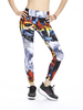 Women Sexy Colorful Printing Ninth Pants Elastic Slimming Leggings Sportwear