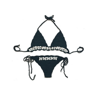 Women Sexy Crochet Shell Bikini Sets Knit Halter Bathing Suit Swimwear