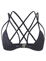 Women Sexy Cross Strap Solid Color Bras Crop Tops