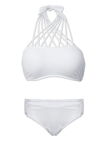 Women Sexy Cross Straps Bikini Sets Hollow Halter Bathing Suit