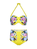 Women Sexy Elegant Floral Print Bikini Sets High Waist Push Up Swimsuit