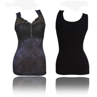 Women Sexy Embroidered Thicken Thermal Underwear Soft Breathable Body Shaper Vest Shapewear