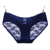 Women Sexy Embroidery Lace Cotton Panties Transparent Temptation Low Waist Underwear