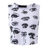 Women Sexy Eyes Print Tight Sleeveless O-neck Tank Top