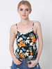 Women Sexy Floral Print Backless Slit Sleeveless V-neck Tank Top