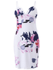 Women Sexy Floral Print Camisole Bodycon Backless V-neck Mini Dress