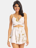 Women Sexy Floral Print V-neck Camisole Backless Jumpsuit