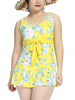 Women Sexy Floral Printing Two Pieces Swimwear Milk Silk Padded Swimsuit