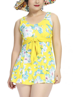Women Sexy Floral Printing Two Pieces Swimwear Milk Silk Padded Swimsuit