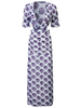 Women Sexy Floral V-neck Slit Half Sleeve Backless Maxi Dress