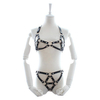 Women Sexy Foreplay Bondage Belt Lingerie Triangular PU Leather Hollow Out Temptation SM Wear