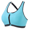 Women Sexy Front Zipper Sports Bras Shockproof Wireless Professional Running Bras