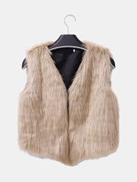 Women Sexy Fur Solid Color Vest Coat