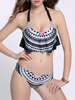 Women Sexy Geometric Pattern Wireless Tankinis Swimwear
