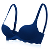 Women Sexy Glossy Seamless Gather Bra Deep V Adjustable Bras