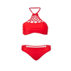 Women Sexy High Neck Bikini Sets Knitted Halter Swimsuit Swimwear