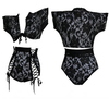 Women Sexy Hollow Cross Straps Babydoll High Waist Temptation Sleepwear