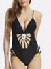 Women Sexy Hollow Out One Piece Bikini Deep V Swimsuit Swimwear