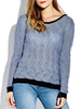 Women Sexy Knitting Hollow Backless O-neck Long Sleeve Sweater