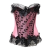Women Sexy Lace Bowknot Overbust Corselet Satin Strapless Temptation Corset Bustiers