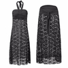 Women Sexy Lace Crochet Convertible Beach Bikini Cover Up Dress Skirt Swimwear
