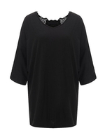 Women Sexy Lace Crochet Hollow Batwing Sleeve Backless Blouse